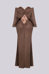 Lucinda Off Shoulder Lace Panel Maxi Dress