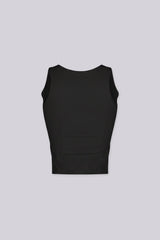 Sleeveless V-neck seamless top
Minimal back design with a softly tailored and contour fit