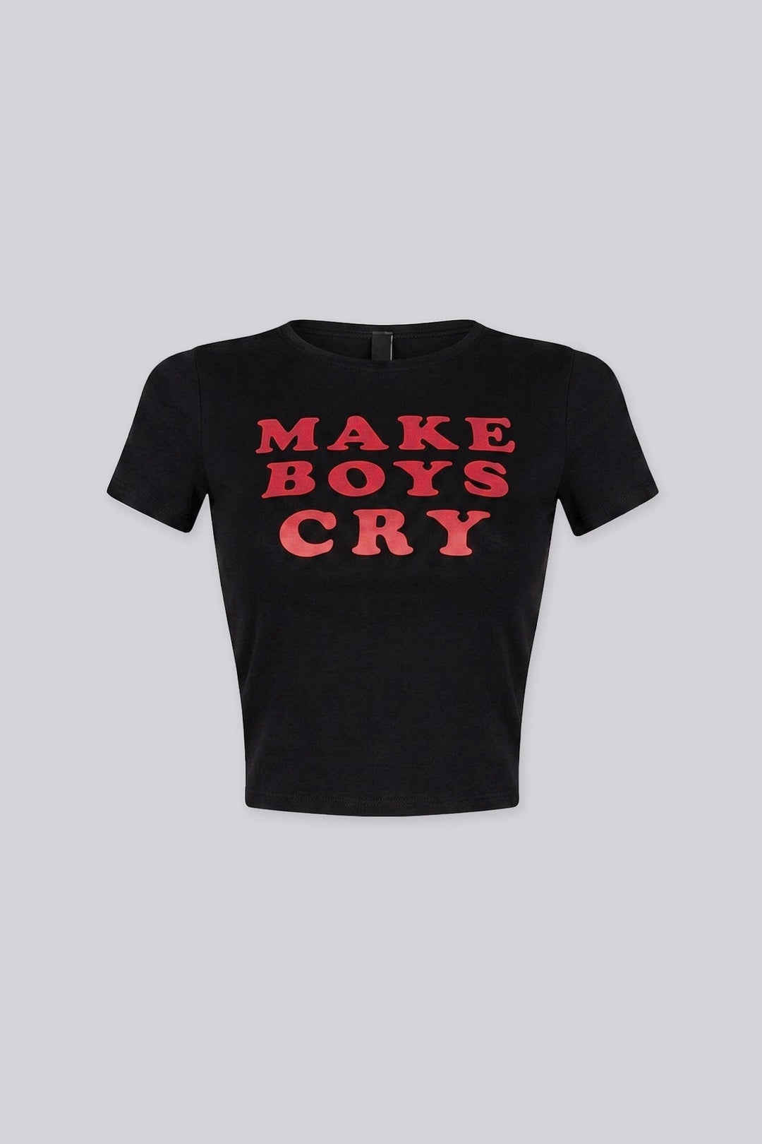 Soft stretch cotton baby tee with bold “MAKE BOYS CRY” graphic