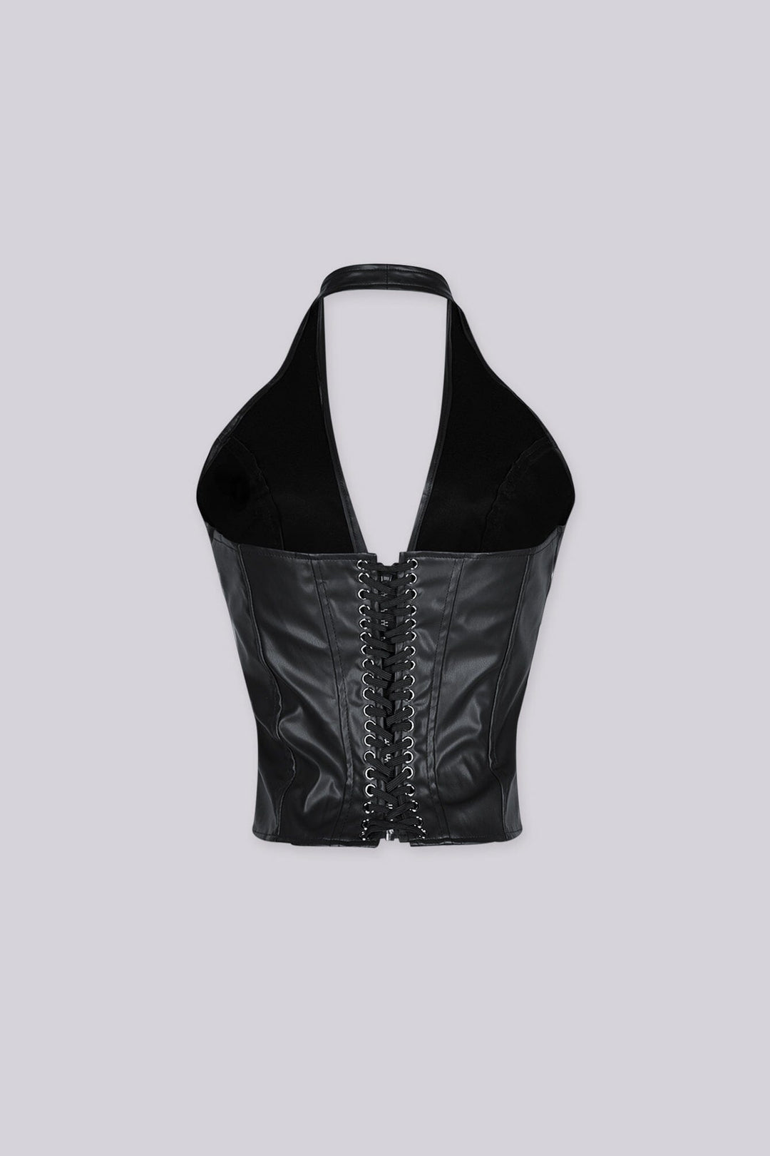 Marcella Faux Leather Lace Up Corset Top