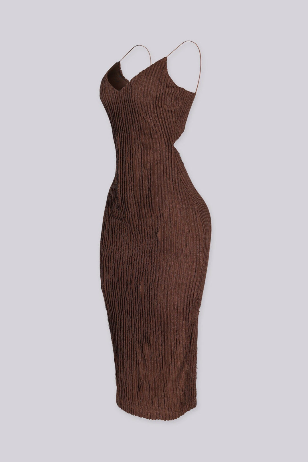 Marigold Textured Knit Cutout Midi Dress