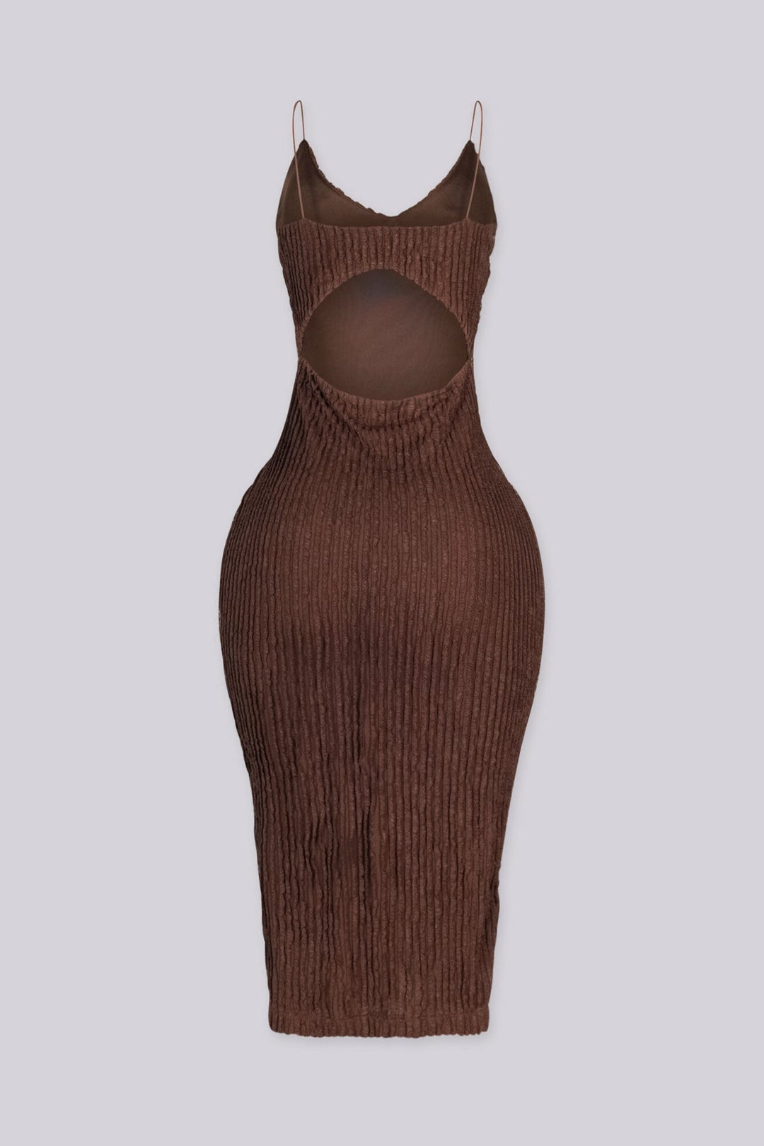 Marigold Textured Knit Cutout Midi Dress