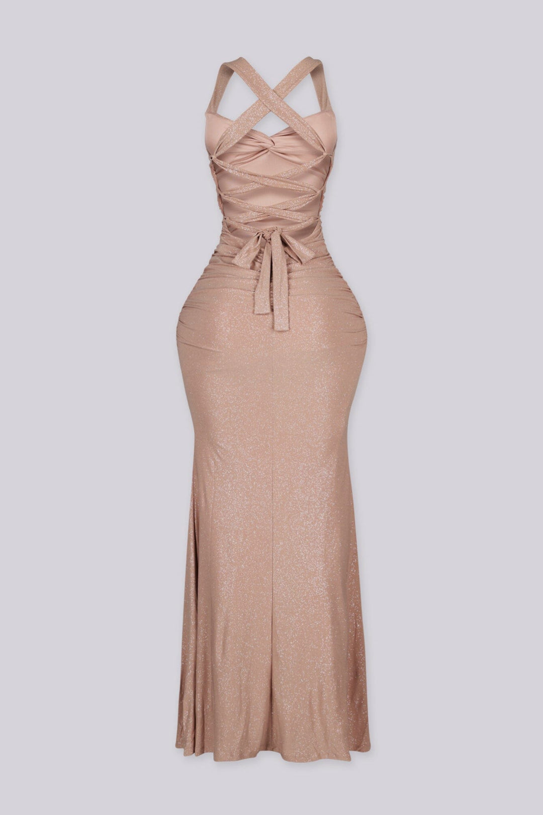 Marisol Glitter Ruched Maxi Dress