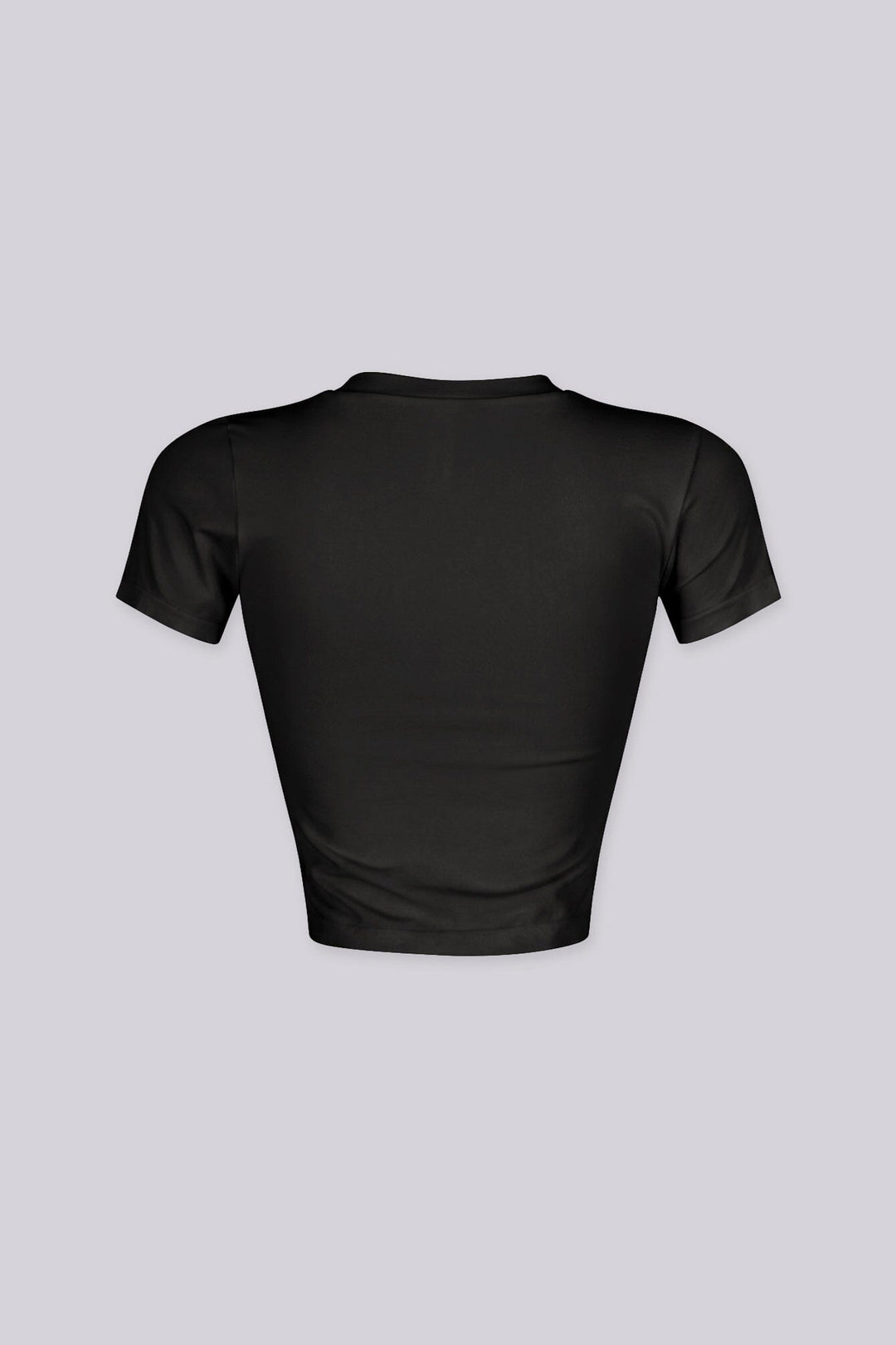 EDGEBYKS - Crew neckline seamless short sleeve crop top t shirt with ribbed hem and cuffs