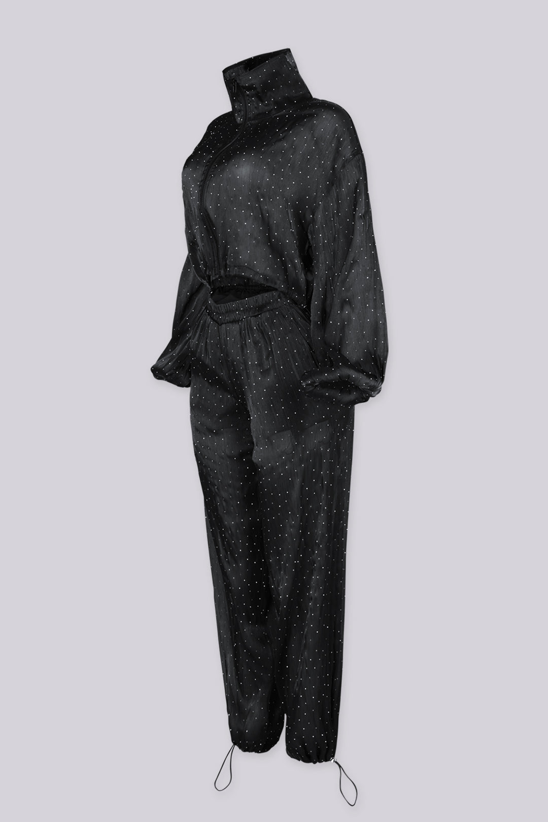Mirae Rhinestone Satin Jacket &amp; Pants SET