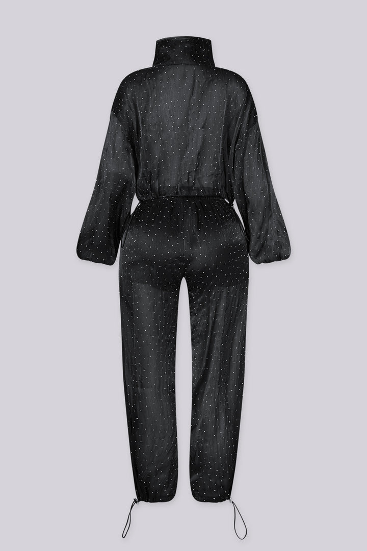 Mirae Rhinestone Satin Jacket &amp; Pants SET