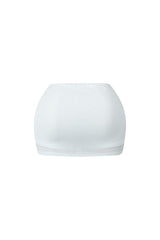 Low rise mini skirt featuring double lining for a tight fit
Attached inner shorts