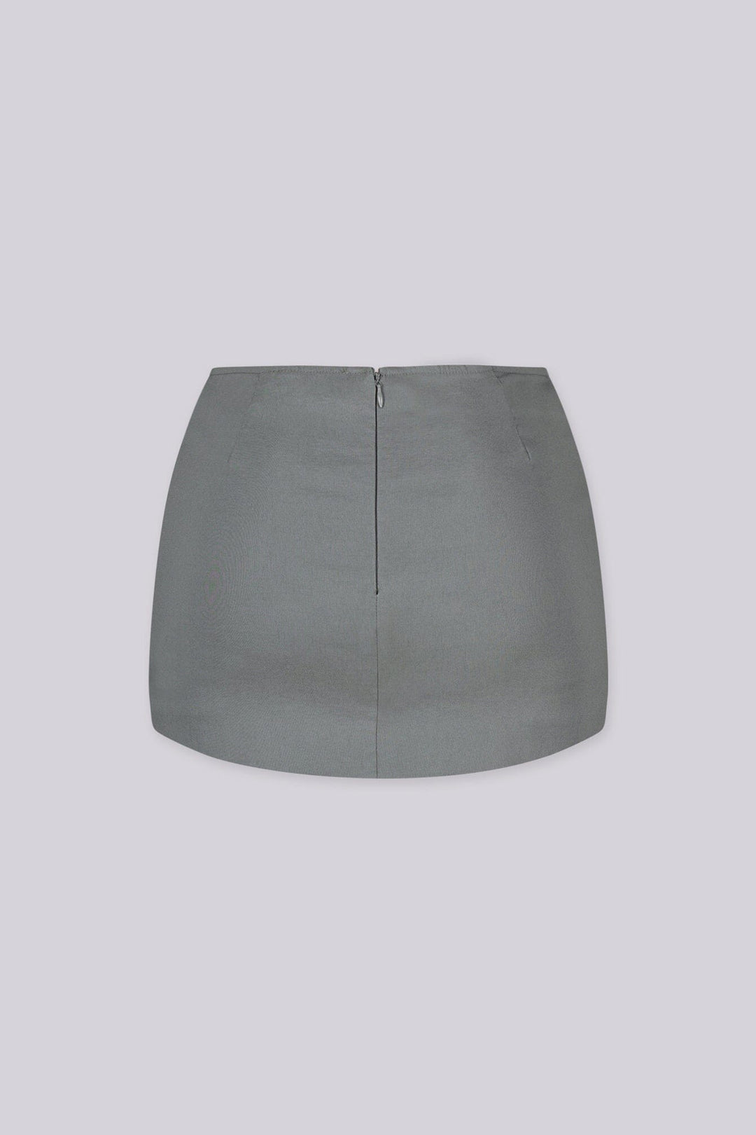 Tailored mini skirt with decorative welt pocket and button up details at front