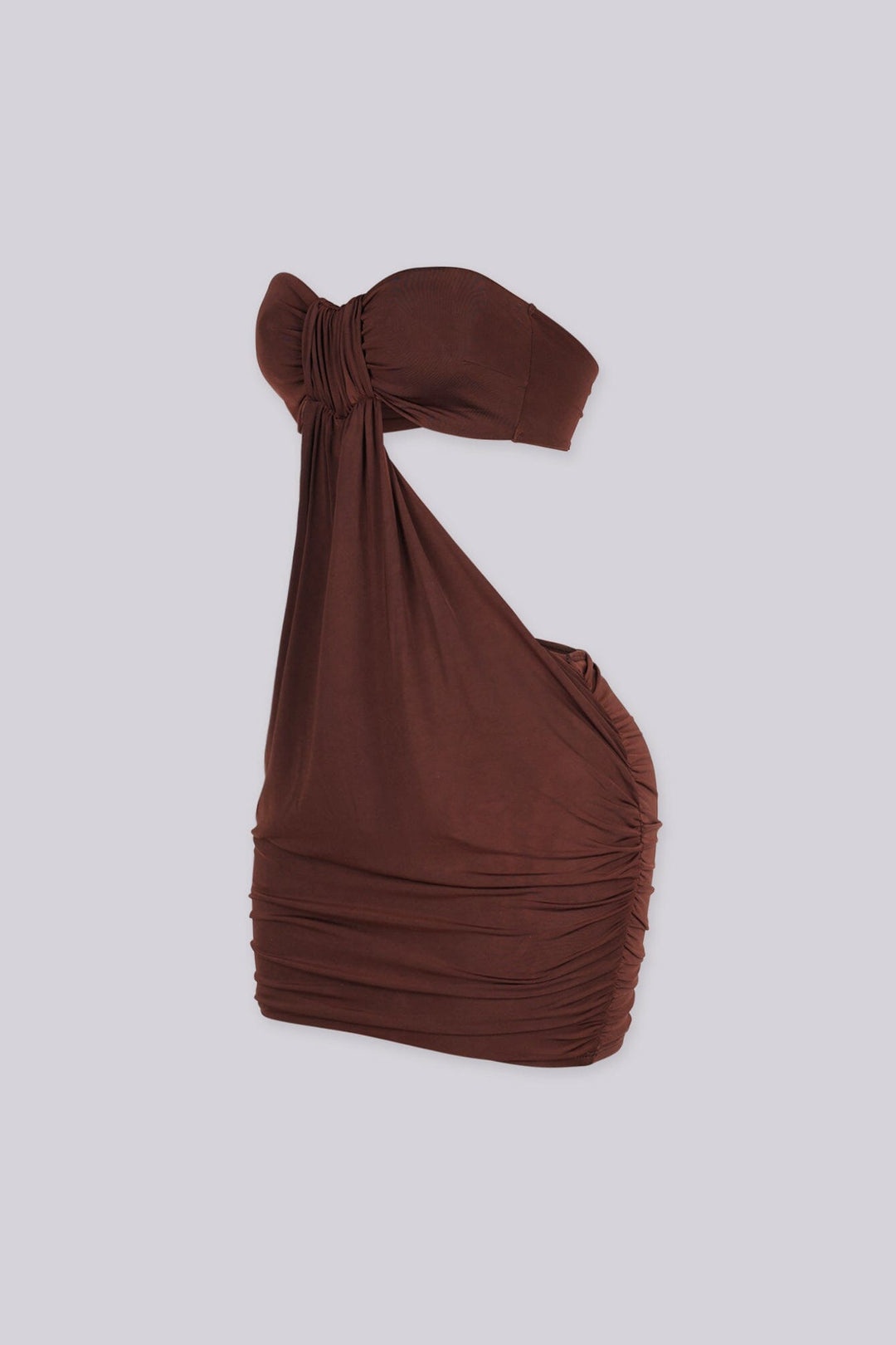 Tube top mini dress featuring ruched gathering detail at bust, Side cut-out detail at hip