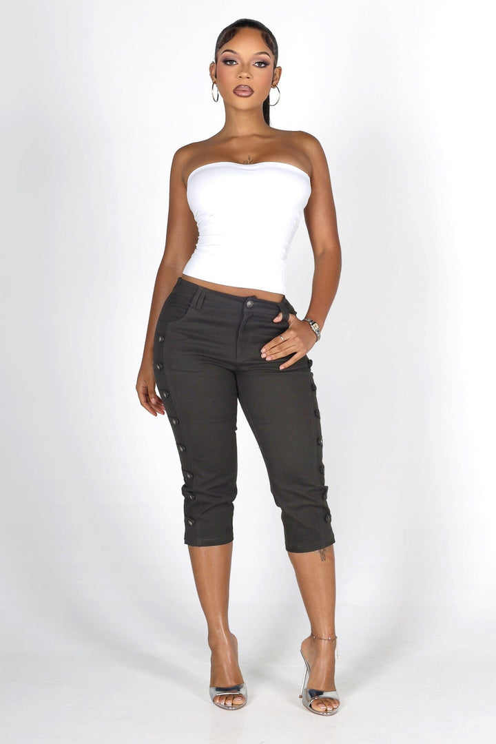 Cropped straight neckline tube top with a fitted silicone band for secure hold
