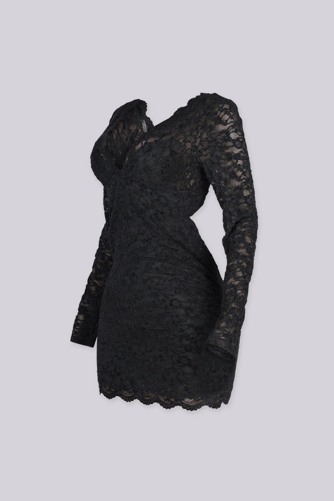 Noor Floral Lace Plunge Mini Dress