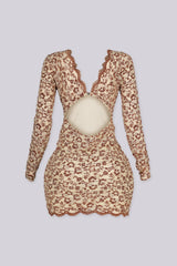 Noor Floral Lace Plunge Mini Dress