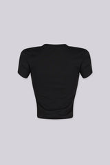 Soft stretch cotton crop tee featuring "NOT TODAY" graphic print