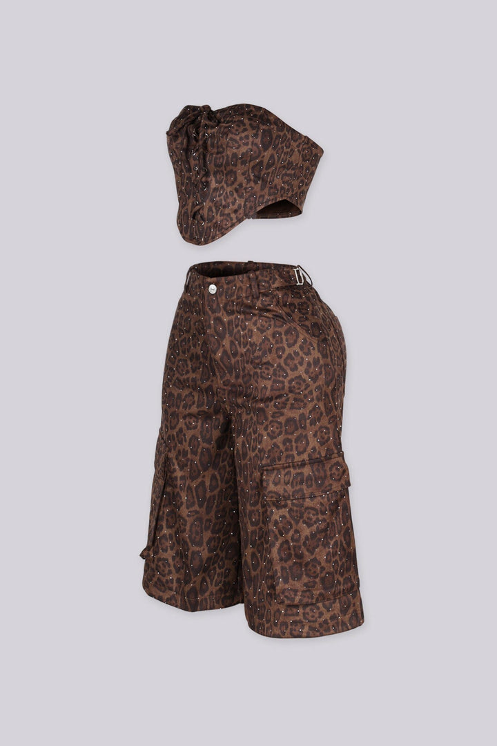 Odalys Leopard Tube Top &amp; Capri Pants SET