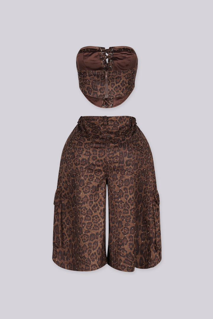 Odalys Leopard Tube Top &amp; Capri Pants SET