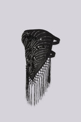 Sequin embellished bandana tube top with statement fringe detail