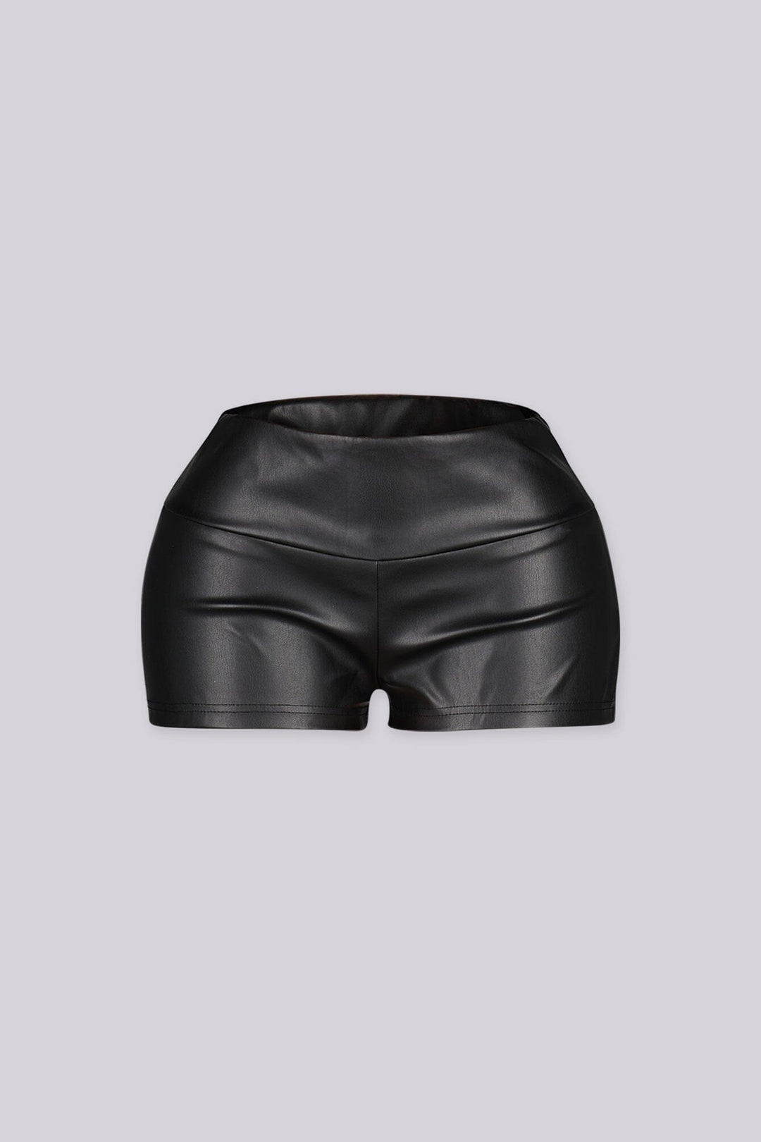 Onyx Curve Faux Leather Shorts