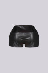Onyx Curve Faux Leather Shorts