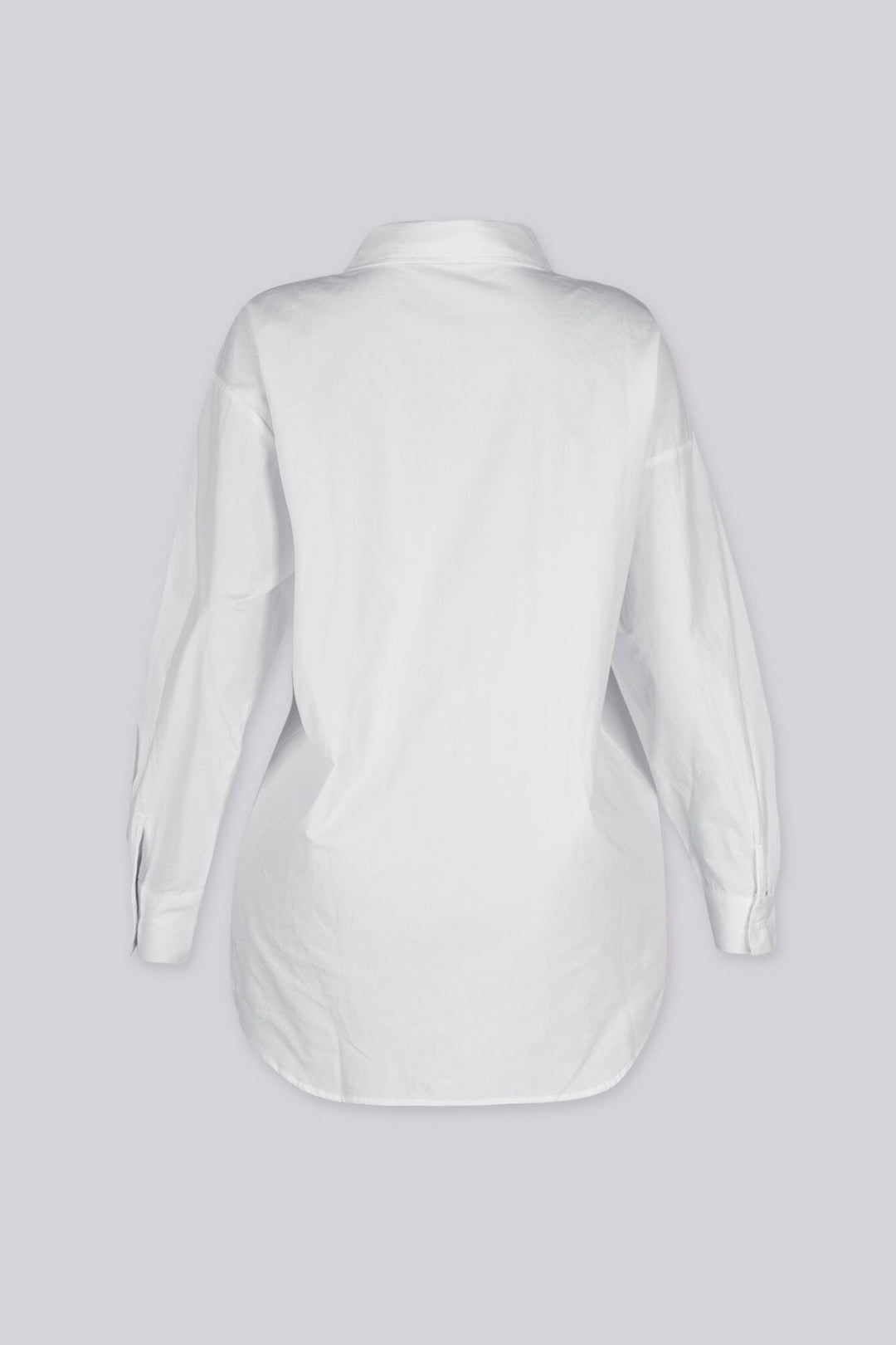 Long sleeve oversized button down shirt mini dress with pointed collar and single patch pocket at chest