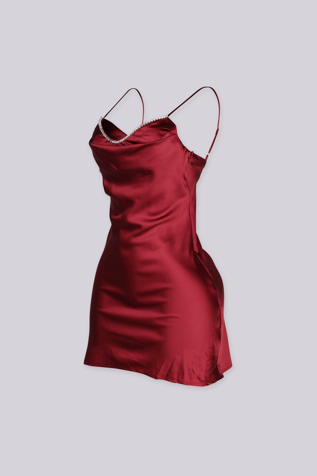 Paloma Cowl Neck Satin Mini Dress
