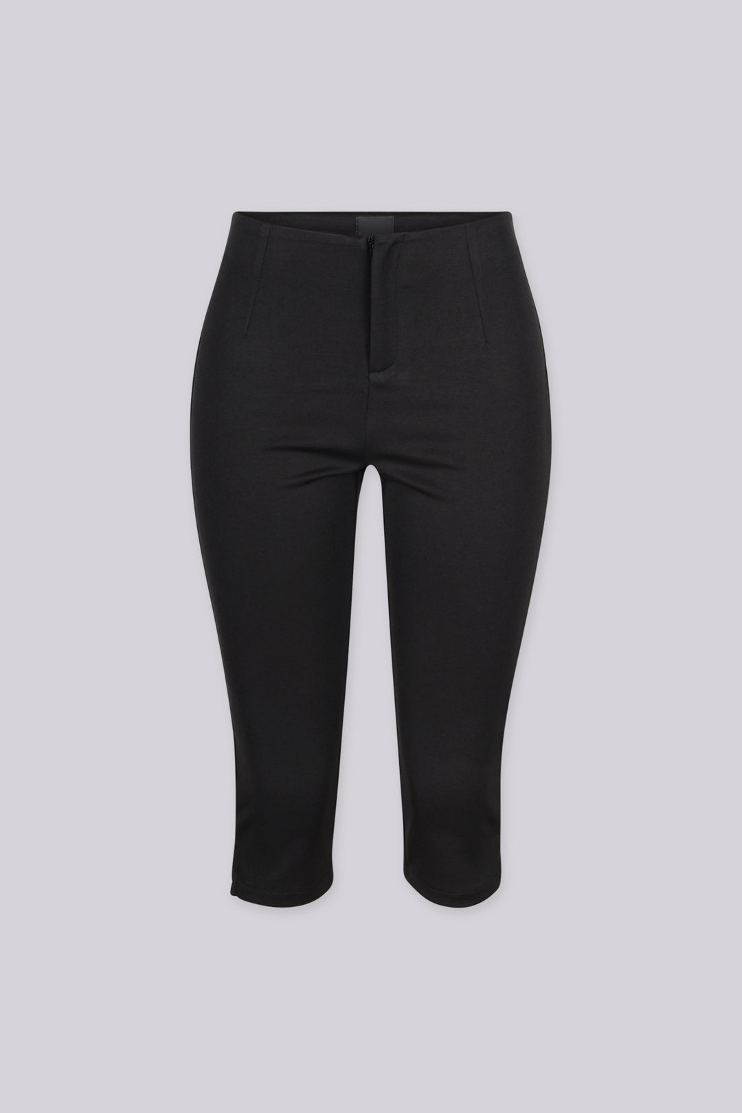 High waisted tailored capri pants with tapered leg