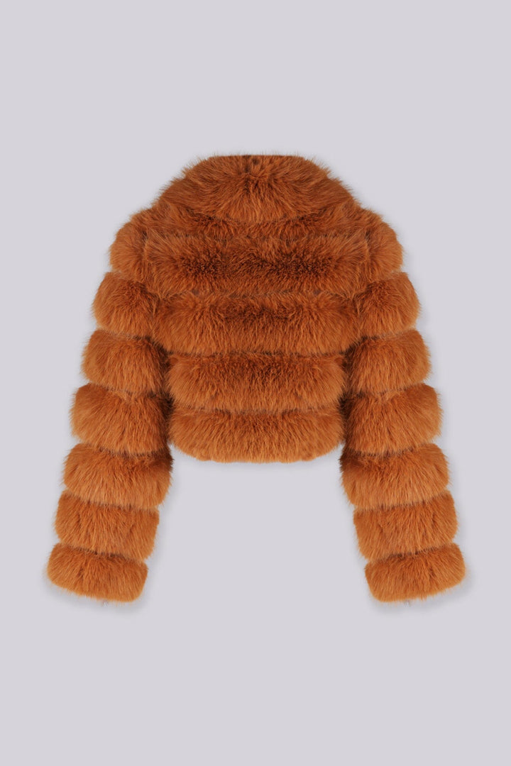 Philippa Faux Fur Paneled Cropped Jacket