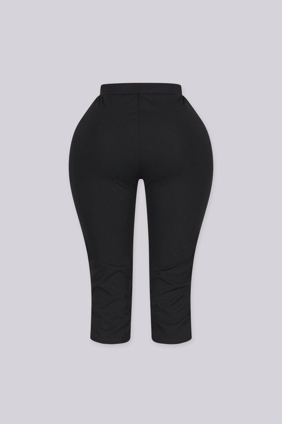 High waisted capri pants with front seam detail and side slit, Slip on closure