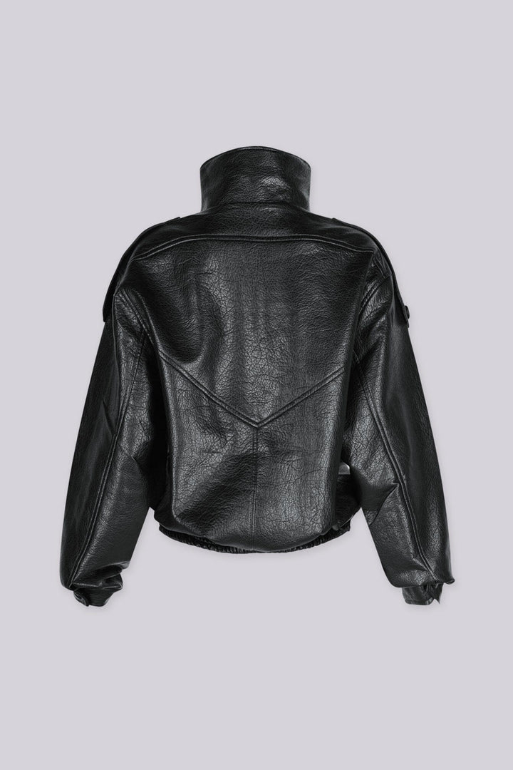 Presley Faux Leather Cinched Moto Jacket