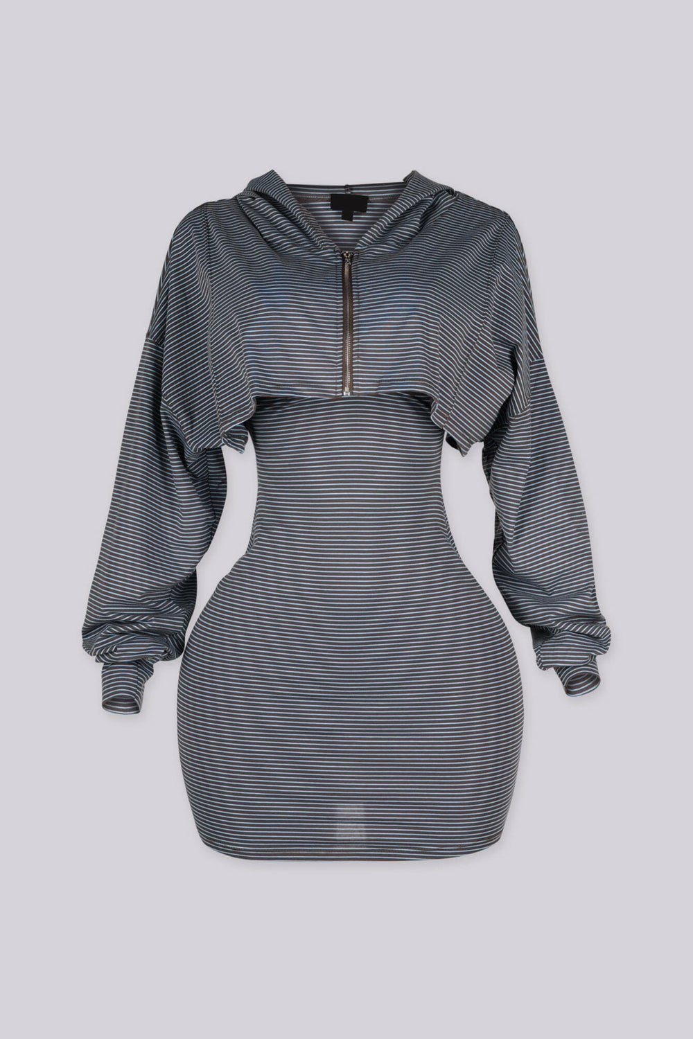 Stripped fitted mini tank dress with adjustable spaghetti straps and bow detail