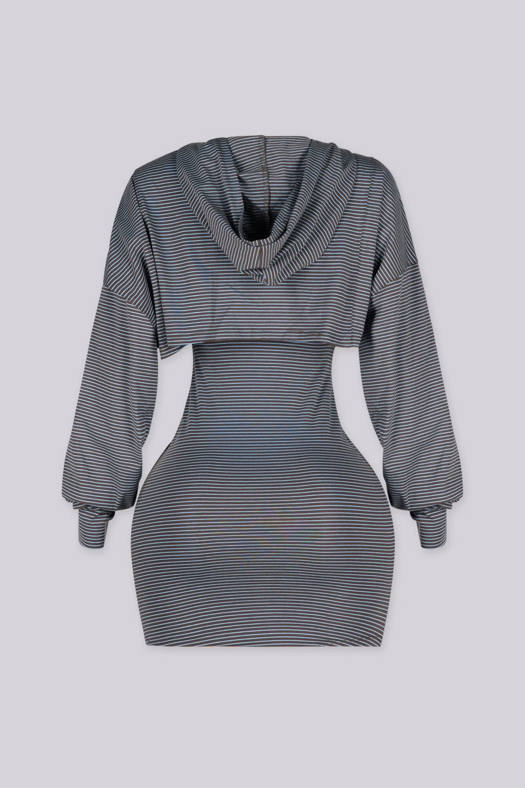 Stripped fitted mini tank dress with adjustable spaghetti straps and bow detail