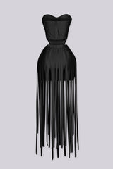 Rosalind Rosette Corset Top &amp; Fringe Skirt SET