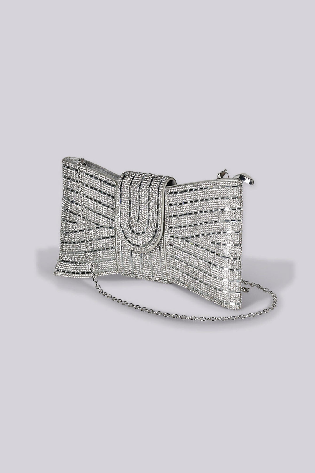Rosalyn Rhinestone Bow Clutch Bag