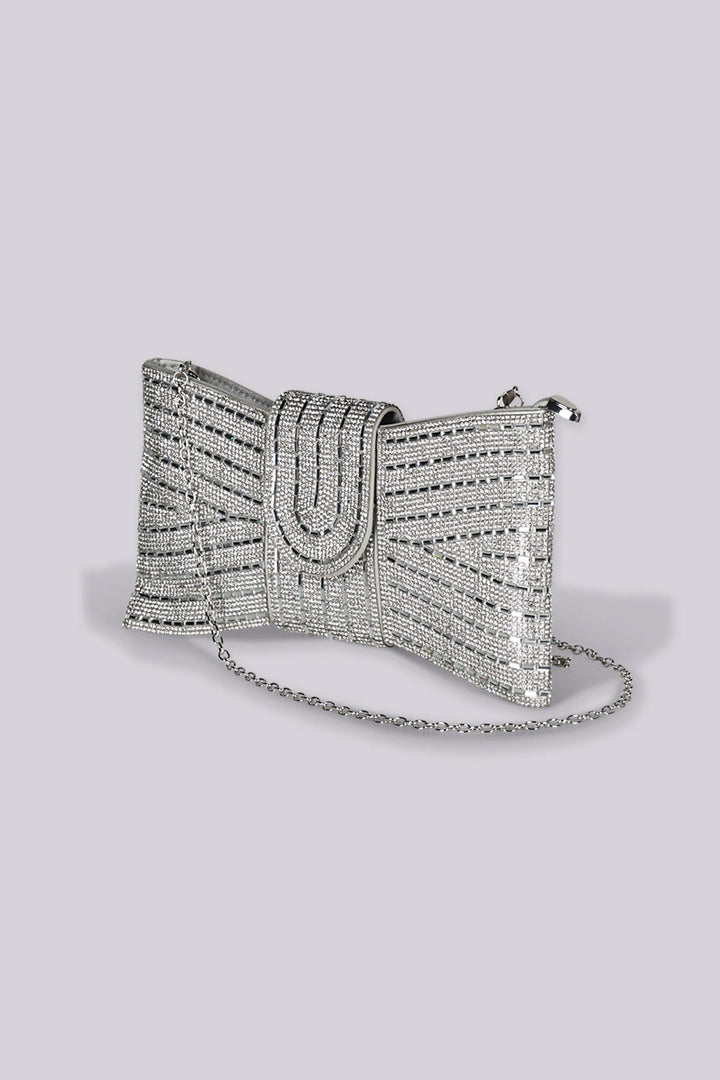 Rosalyn Rhinestone Bow Clutch Bag