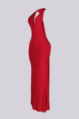 Rosario Draped V Neck Maxi Dress