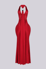 Rosario Draped V Neck Maxi Dress
