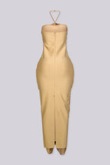 Selkie Fringe Drape Midi Dress