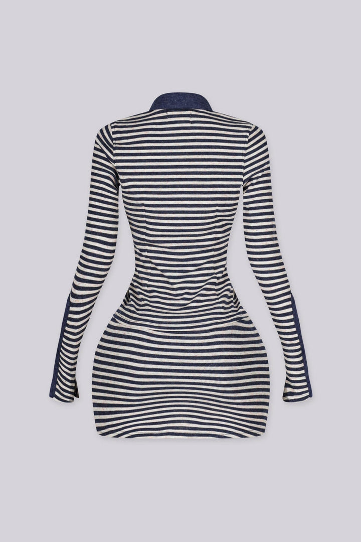 Shore Thing Striped Collared Top, Bralette &amp; Skirt SET