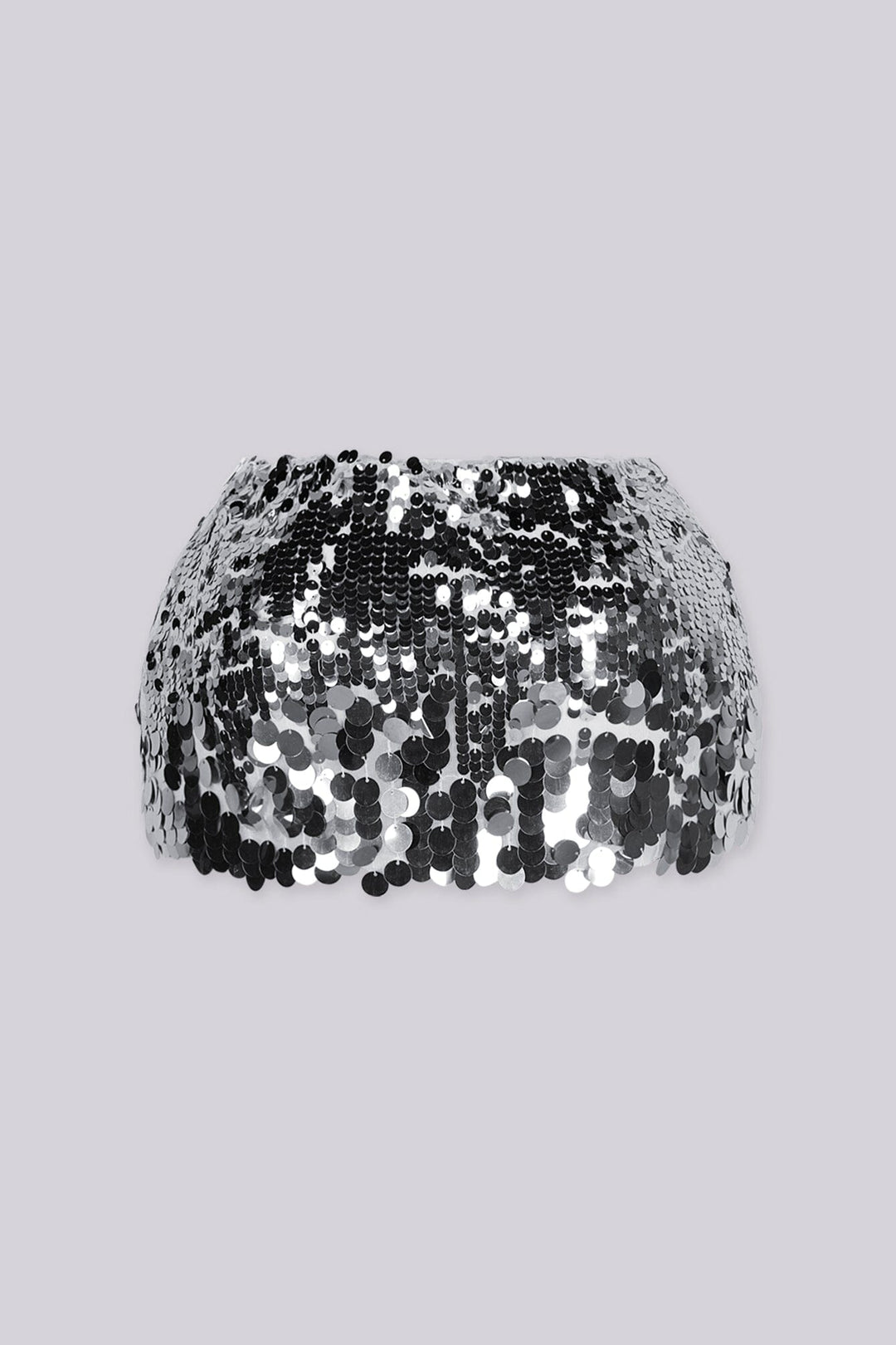 Silver sequin mini skirt with attached inner shorts