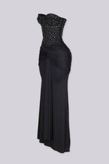 Snow Crystal Sweetheart Maxi Dress