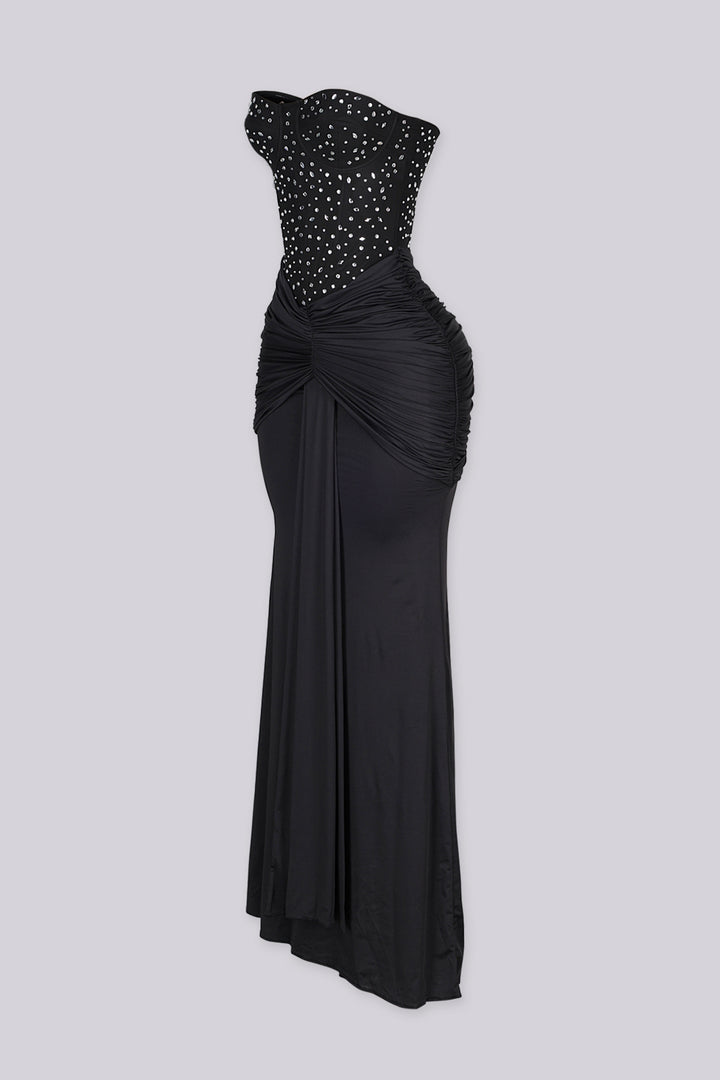 Snow Crystal Sweetheart Maxi Dress