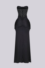 Snow Crystal Sweetheart Maxi Dress