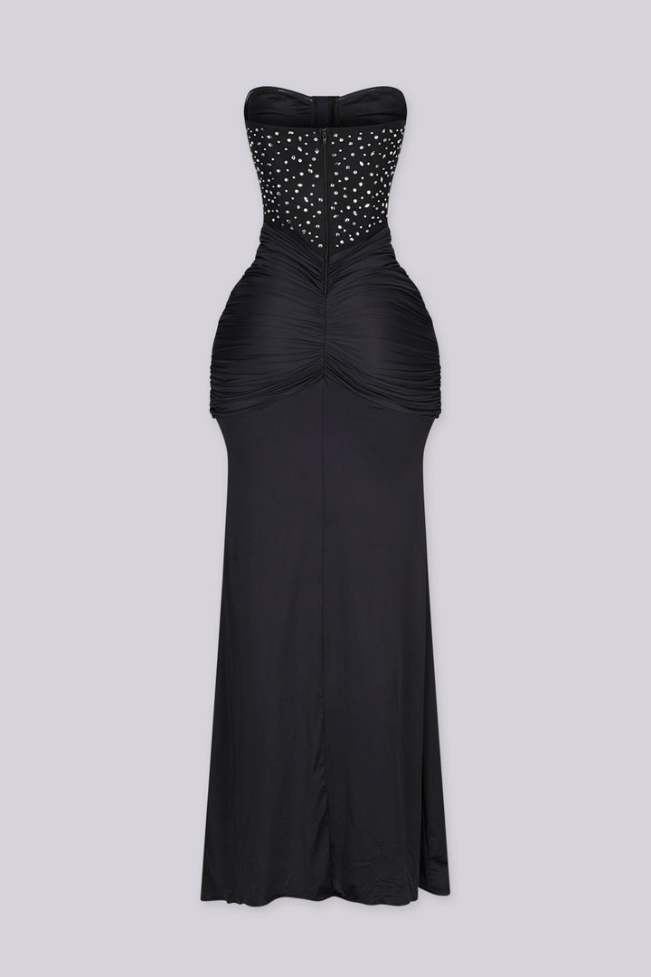 Snow Crystal Sweetheart Maxi Dress