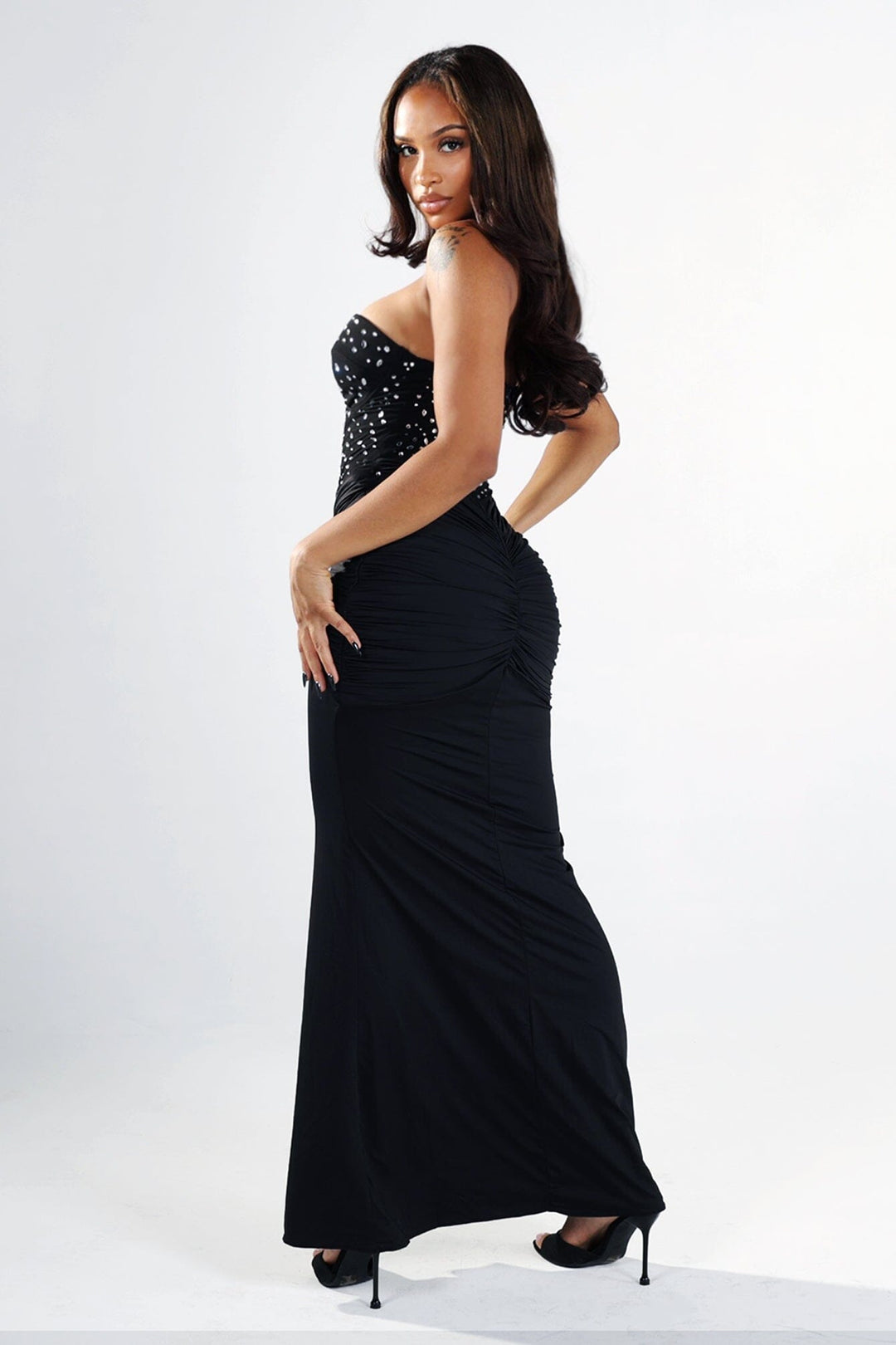 Snow Crystal Sweetheart Maxi Dress