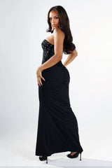 Snow Crystal Sweetheart Maxi Dress