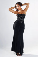 Snow Crystal Sweetheart Maxi Dress
