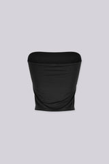 Smooth strapless straight neckline tube top, Slip on closure