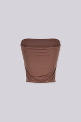Smooth strapless straight neckline tube top, Slip on closure