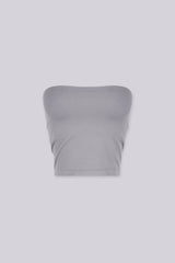 Smooth strapless straight neckline tube top, Slip on closure