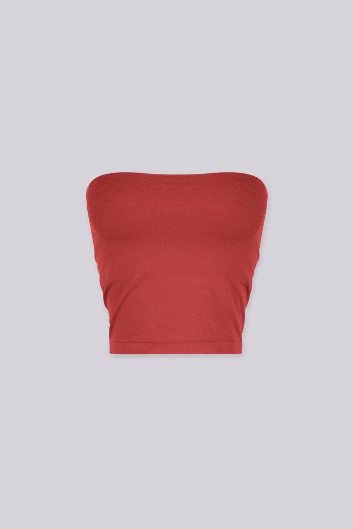 Smooth strapless straight neckline tube top, Slip on closure