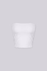 Smooth strapless straight neckline tube top, Slip on closure